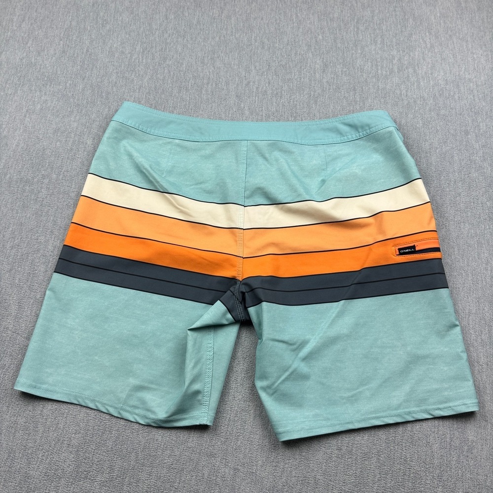 O'Neill Board Shorts Men 36 Blue Stripe Hyperfreak Heist Line Swim Beach Trunks - Picture 13 of 14